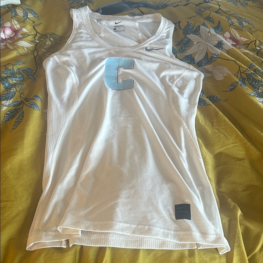 Nike Columbia University Women's White Tank Top with Blue Lettering